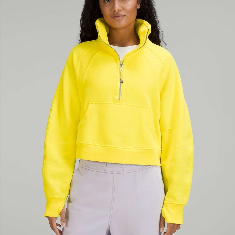 Sonic Yellow Lululemon funnel neck scuba XS-S